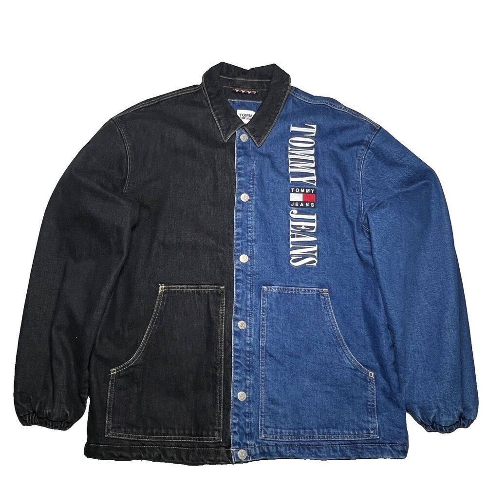 Tommy Jeans Vintage Style Split Wash Denim Jacket ColorBlock  Men's Size L